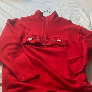 Red Canada Half-Zip Fleece Jacket